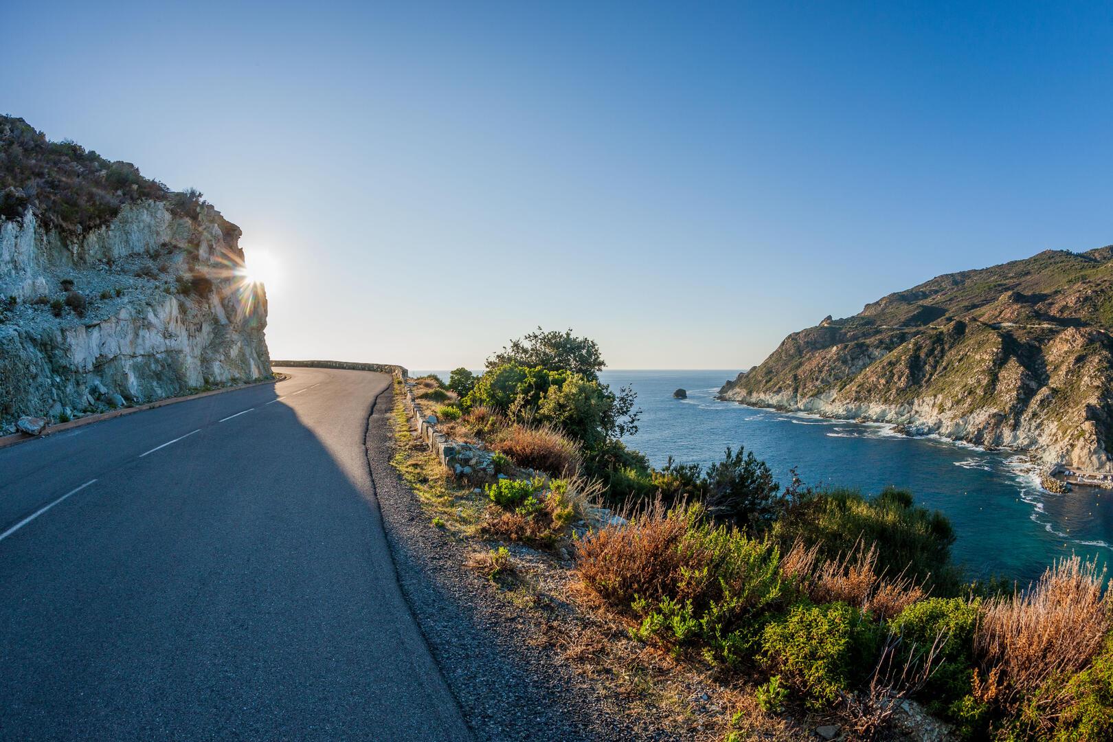 Route bord de mer corse